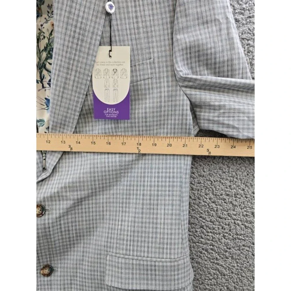 Tayion Collection Regular-Fit Suit Jacket Men's 42L Grey/Green Button Closure
